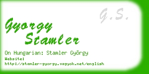 gyorgy stamler business card