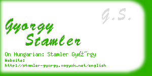 gyorgy stamler business card